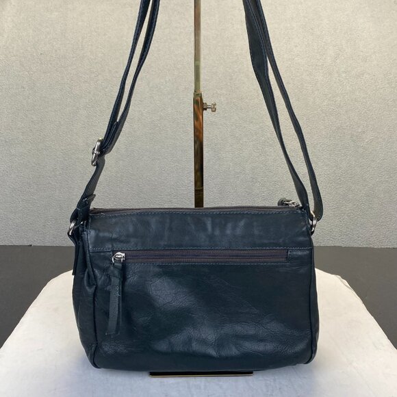 Great American 100% LeatherExterior  Black Crossbody Purse Shoulder Bag - Picture 12 of 15